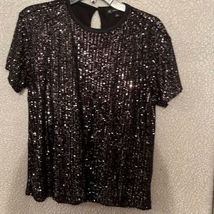 Black and silver sequin shirt